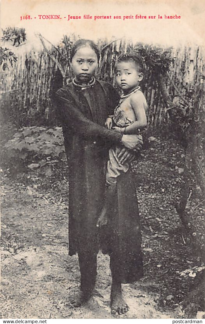 Viet-Nam - TONKIN - Jeune Fille Portant Son Frère Sur La Hanche - Ed. Imprimerie - Vietnam