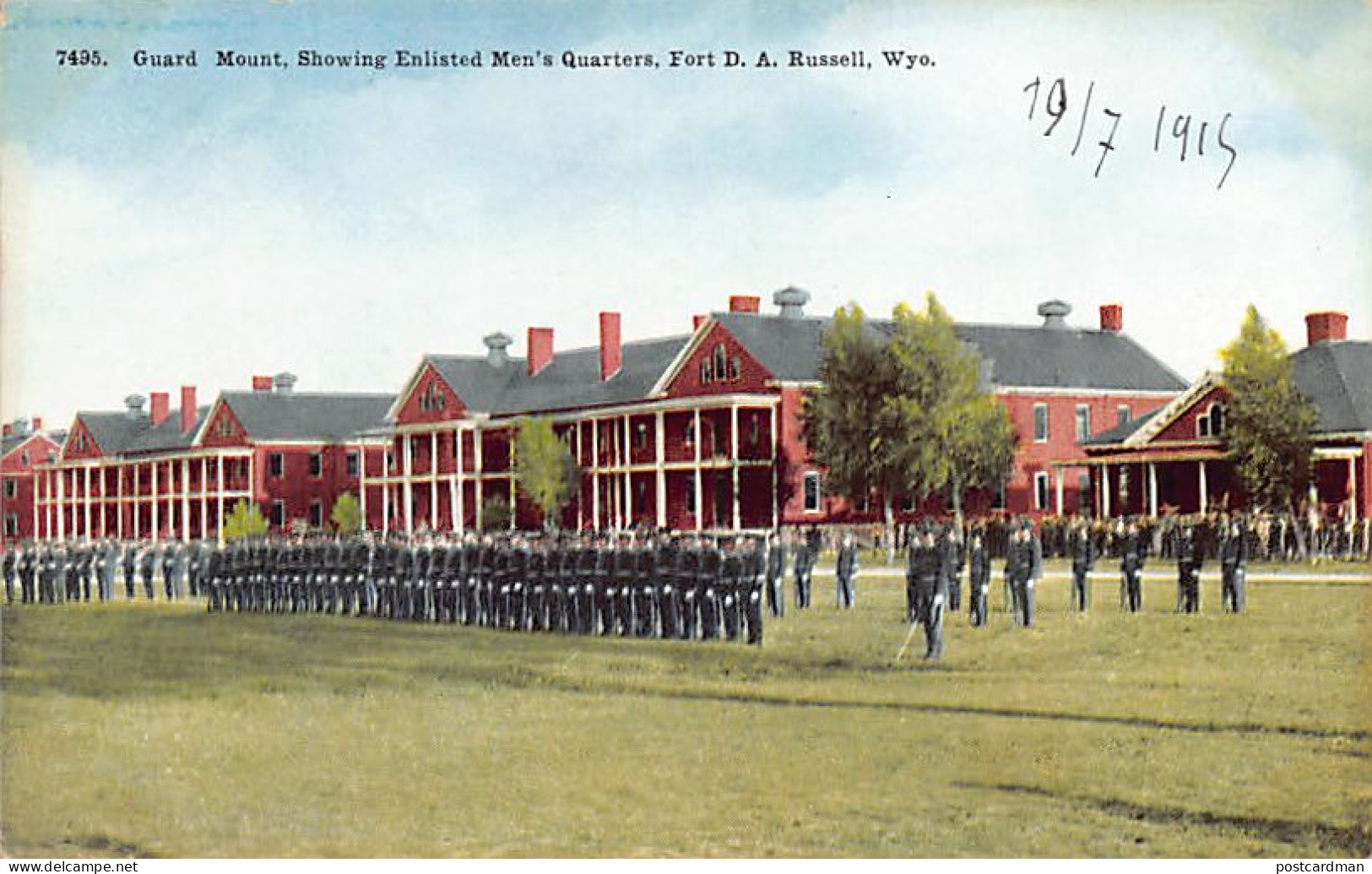FORT D.A. RUSSELL (WY) Guard Mount, Showing Enlisted Men's Quarters - Autres & Non Classés