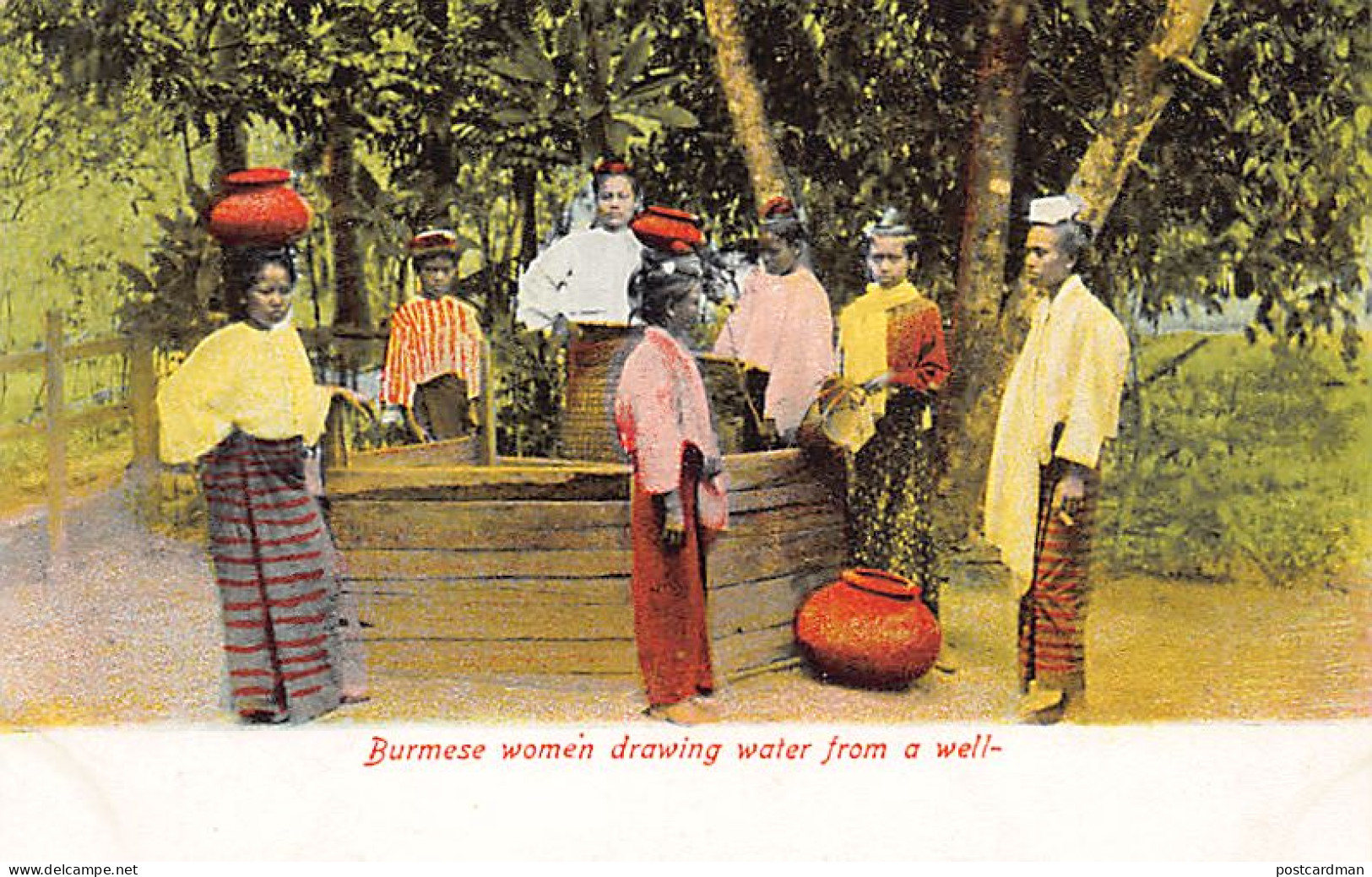 MYANMAR Burma - Burmese Women Drawing Water From A Well - Publ. D. A. Ahuja 20 - Myanmar (Burma)