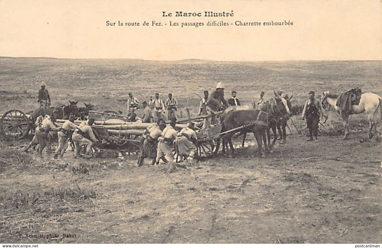 Le Maroc Illustré - Sur La Route De Fez - Les Passages Diffiçiles - Charrettes Embourbées - Ed. P. Schmitt  - Autres & Non Classés