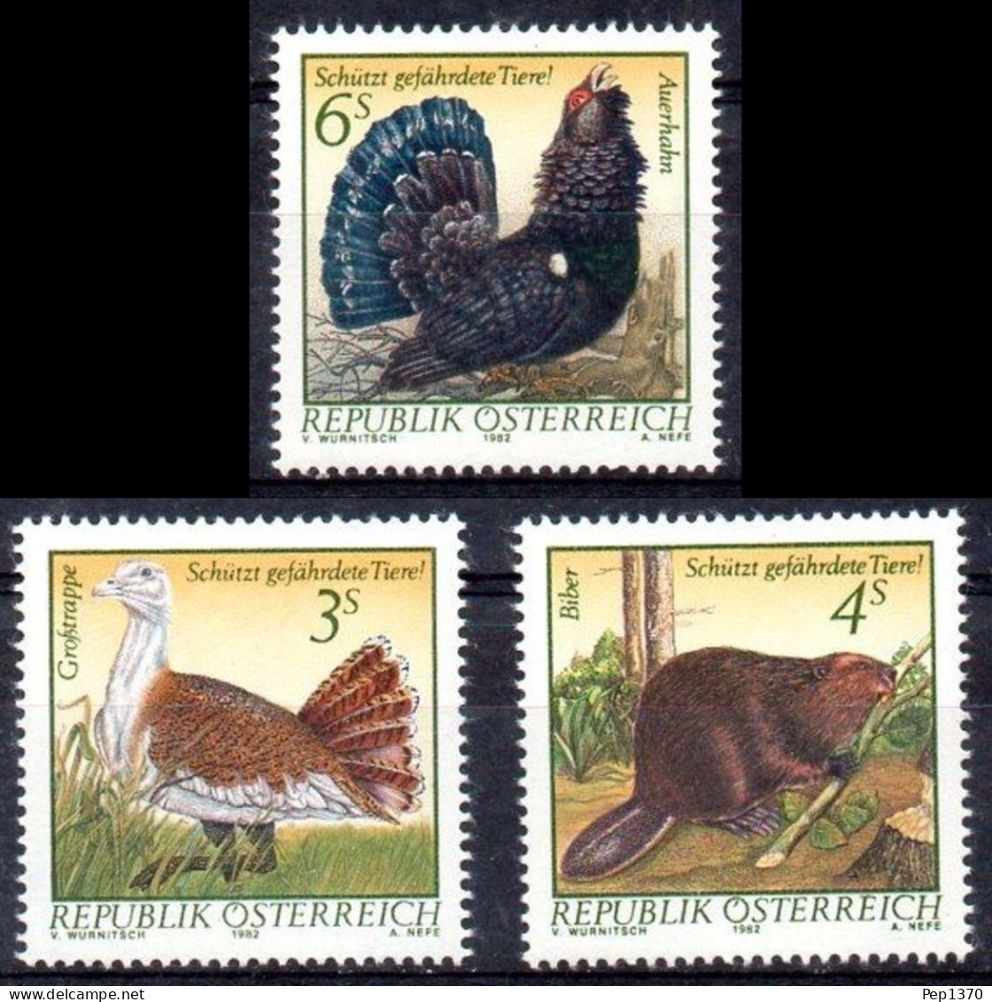 AUSTRIA 1982 - FAUNA EN PELIGRO DE EXTINCION - YVERT 1546/1549** - Ungebraucht