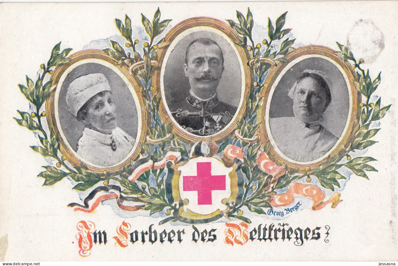 AK - I. WK - ROTES KREUZ - Im Lorbeer Des Weltkrieges 1914 - Guerre 1914-18