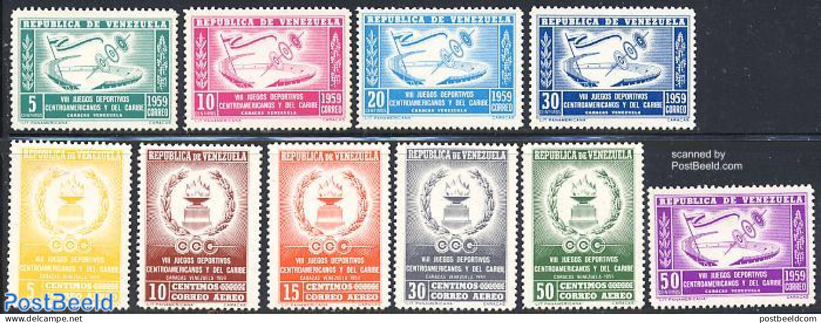 Venezuela 1959 Central American Games 10v, Mint NH, Sport - Sport (other And Mixed) - Venezuela