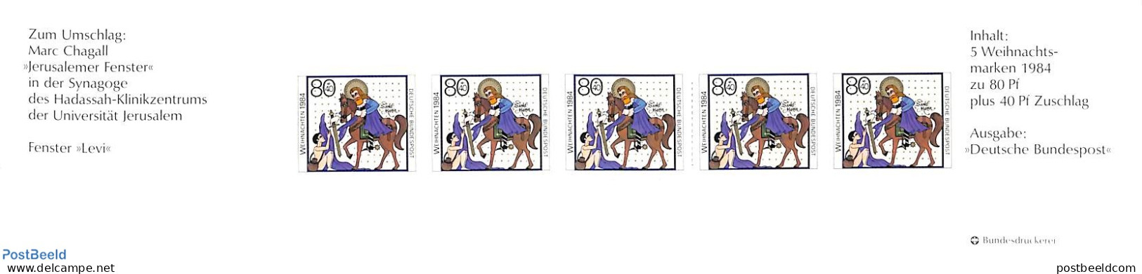 Germany, Federal Republic 1984 Christmas, Jewish Welfare Ass. Booklet, Mint NH, Nature - Religion - Horses - Christmas.. - Unused Stamps