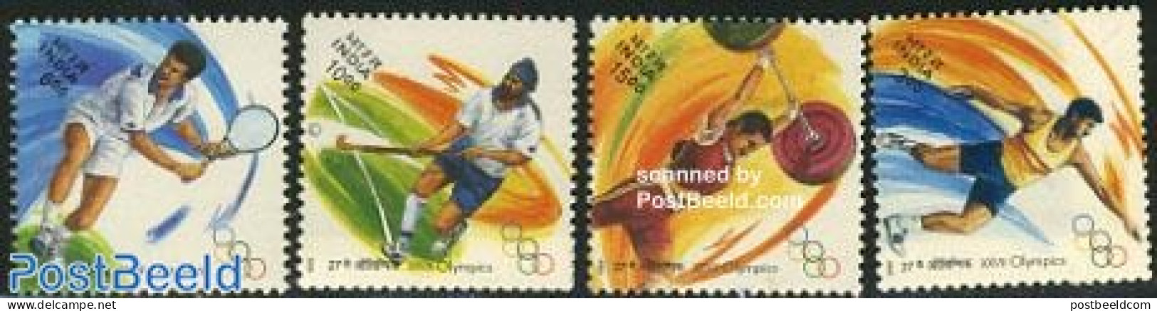 India 2000 Olympic Games Sydney 4v, Mint NH, Sport - Athletics - Hockey - Olympic Games - Tennis - Weightlifting - Unused Stamps