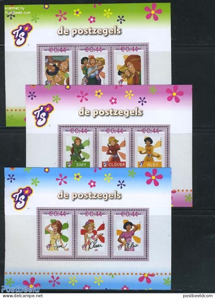 Netherlands - Personal Stamps TNT/PNL 2007 Jetix: Totally Spies 9v, Mint NH, Comics (except Disney) - Stripsverhalen