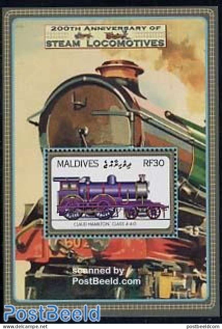 Maldives 2004 Railways S/s, Claud Hamilton, Mint NH, Transport - Railways - Trains