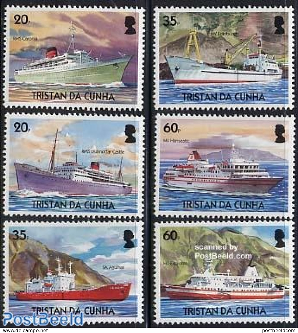 Tristan Da Cunha 2004 Merchant Ships 6v, Mint NH, Transport - Ships And Boats - Boten