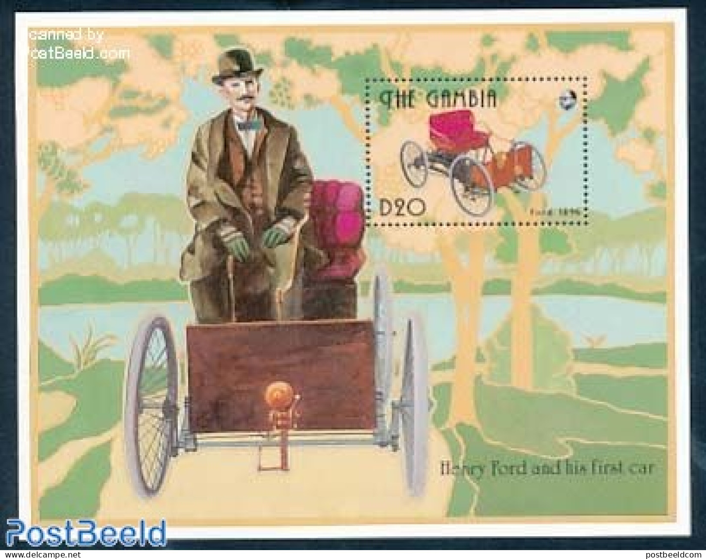 Gambia 1993 Ford 1896 S/s, Mint NH, Transport - Automobiles - Auto's