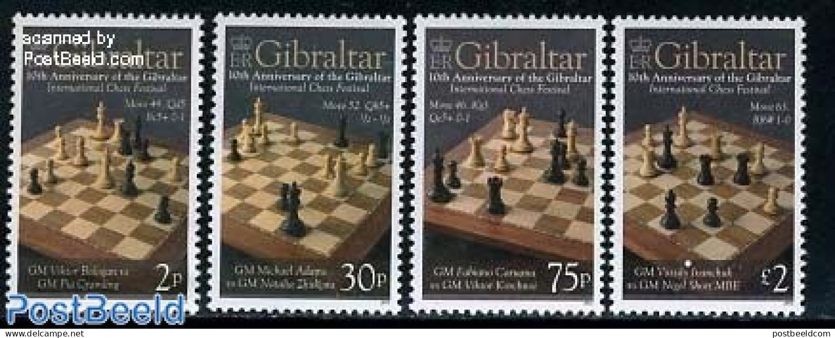 Gibraltar 2012 Chess Festival 4v, Mint NH, Sport - Chess - Schaken