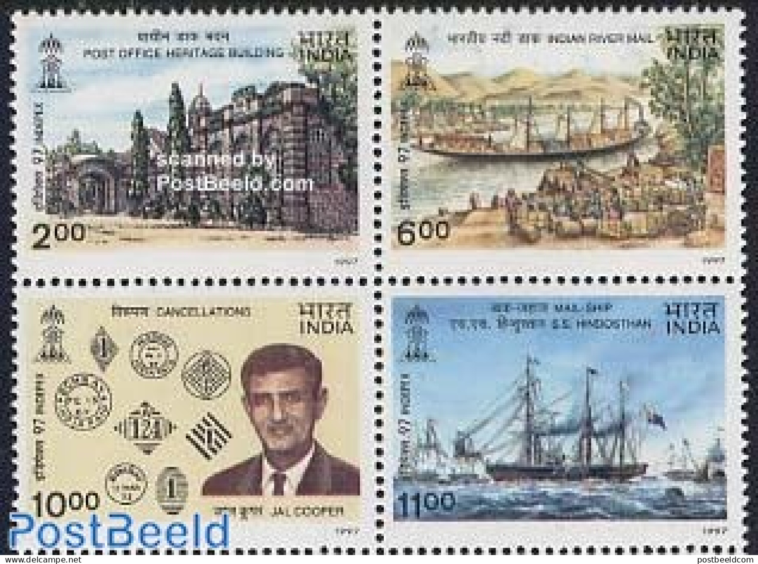 India 1997 Indepex 4v [+], Mint NH, Transport - Stamps On Stamps - Ships And Boats - Ongebruikt