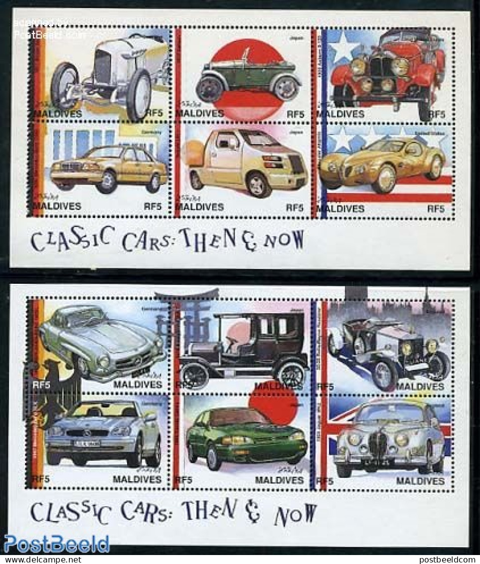 Maldives 1997 Classic Automobiles 12v (2 M/s), Mint NH, Transport - Automobiles - Cars