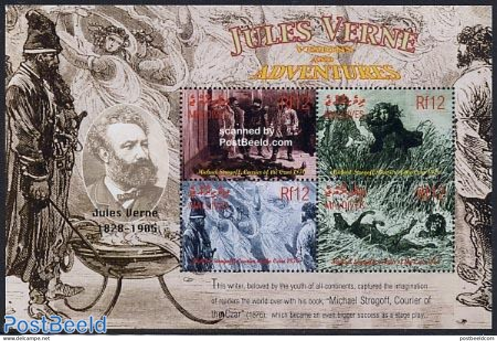Maldives 2004 Jules Verne 4v M/s, Michael Strogoff, Mint NH, Art - Authors - Jules Verne - Science Fiction - Writers