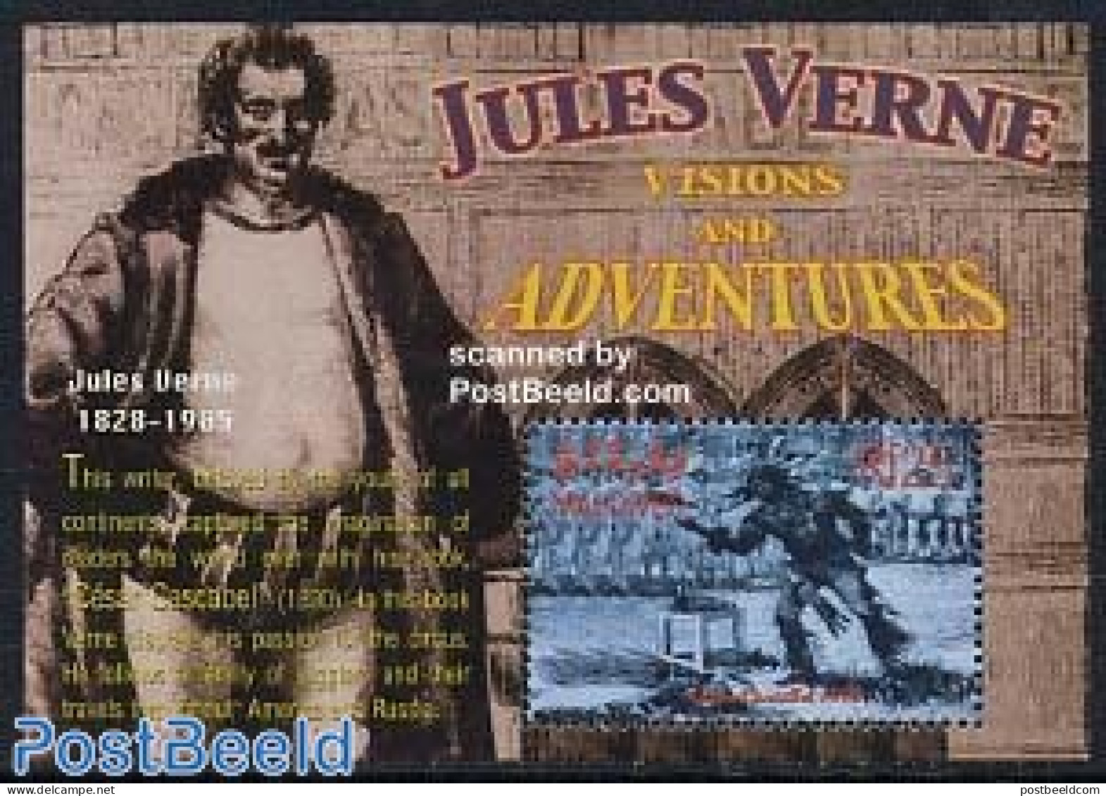 Maldives 2004 Jules Verne S/s, Cascabel 1890, Mint NH, Art - Authors - Jules Verne - Science Fiction - Scrittori