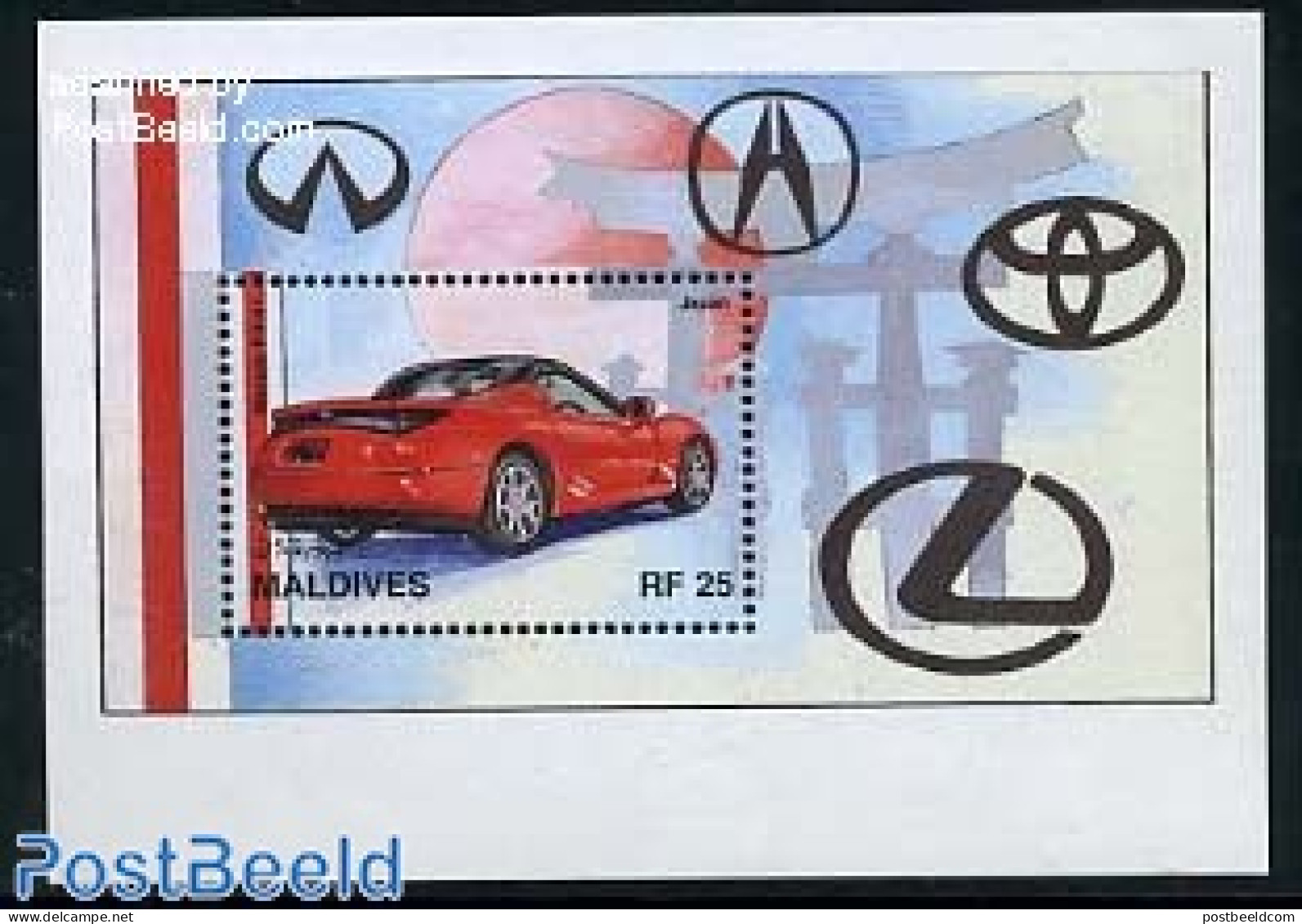 Maldives 1997 Mazda RX10 S/s, Mint NH, Transport - Automobiles - Cars