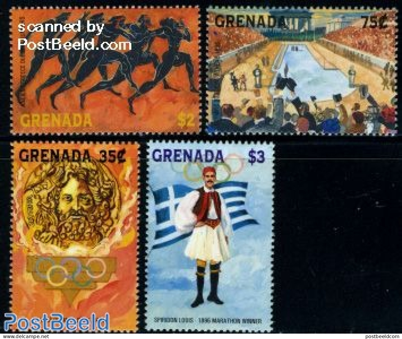 Grenada 1996 100 Years Modern Olympics 4v, Mint NH, Sport - Athletics - Olympic Games - Athlétisme