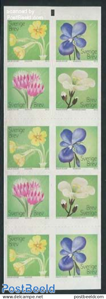Sweden 2012 Flowers Foil Booklet S-a, Mint NH, Nature - Flowers & Plants - Stamp Booklets - Neufs