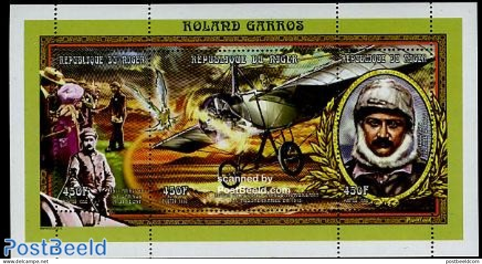 Niger 1998 Roland Garros 3v M/s, Mint NH, Transport - Aircraft & Aviation - Flugzeuge