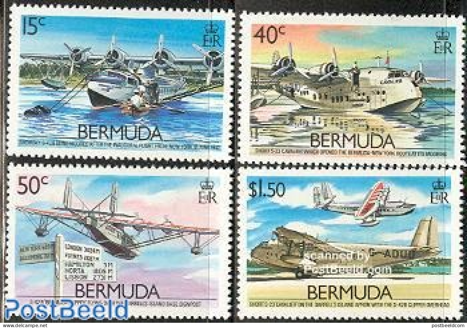 Bermuda 1987 Aeroplanes 4v, Mint NH, Transport - Aircraft & Aviation - Avions