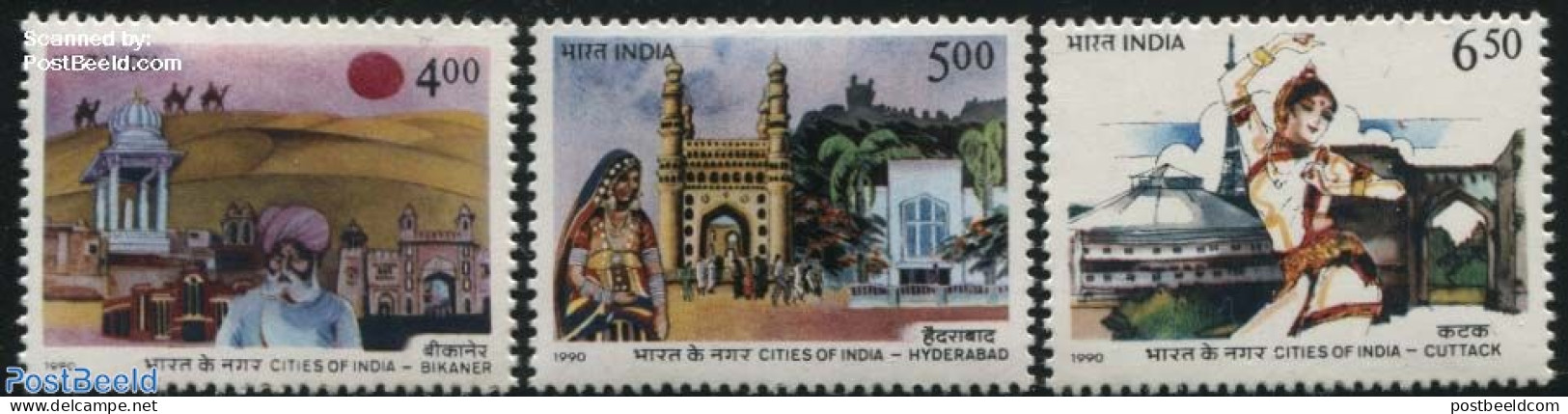 India 1990 Cities 3v, Mint NH - Unused Stamps