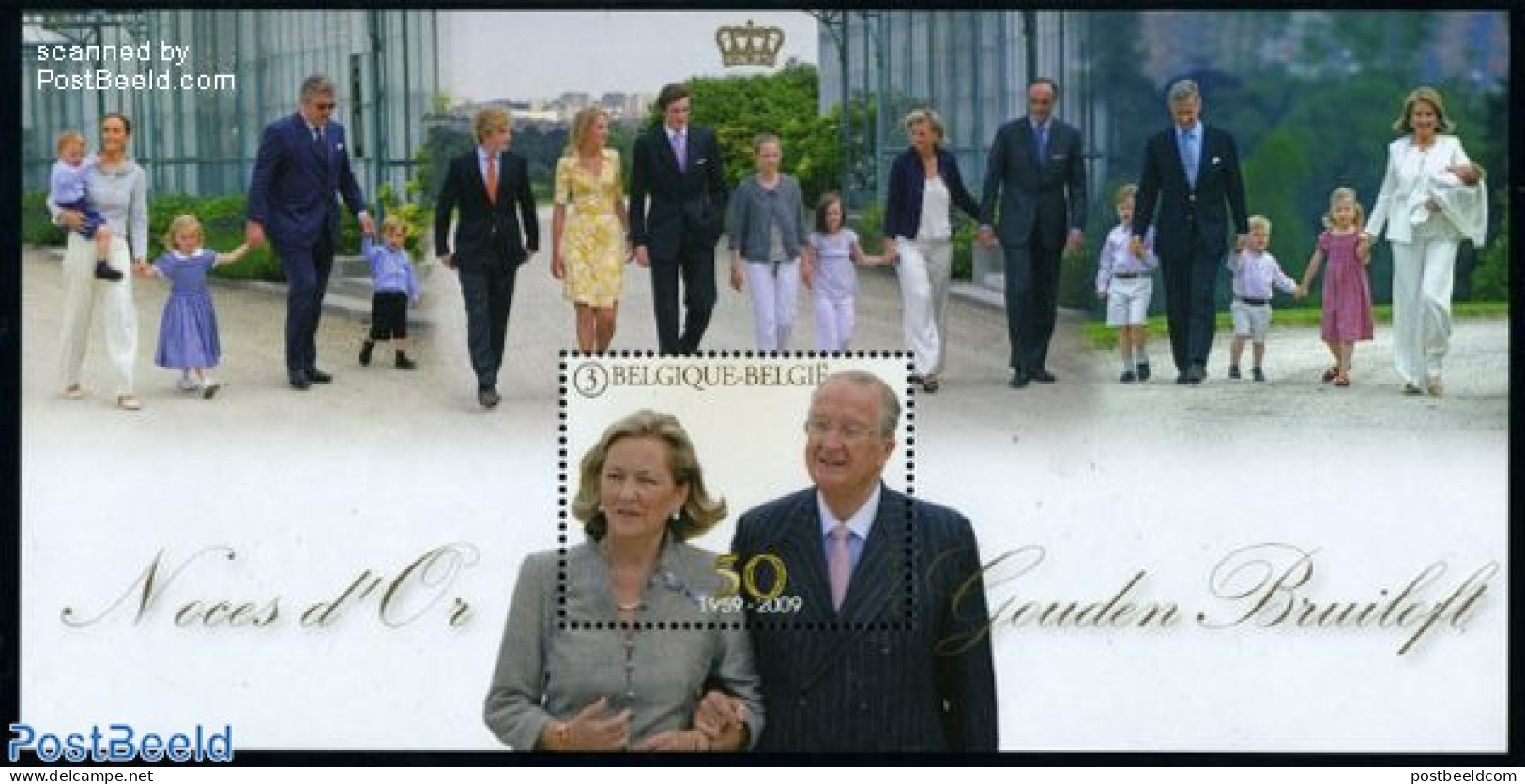 Belgium 2009 Royal Golden Wedding S/s, Mint NH, History - Kings & Queens (Royalty) - Ongebruikt