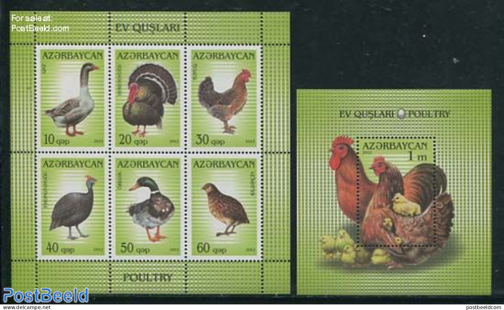 Azerbaijan 2012 Birds 2 S/s, Mint NH, Nature - Birds - Ducks - Poultry - Sonstige & Ohne Zuordnung