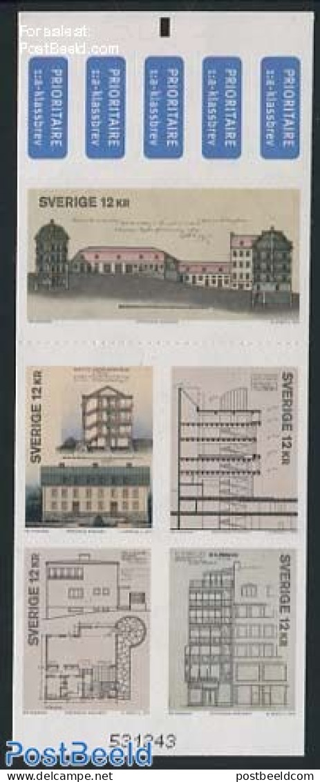 Sweden 2013 Archives Stockholm 5v S-a In Booklet, Mint NH, Stamp Booklets - Art - Libraries - Modern Architecture - Neufs