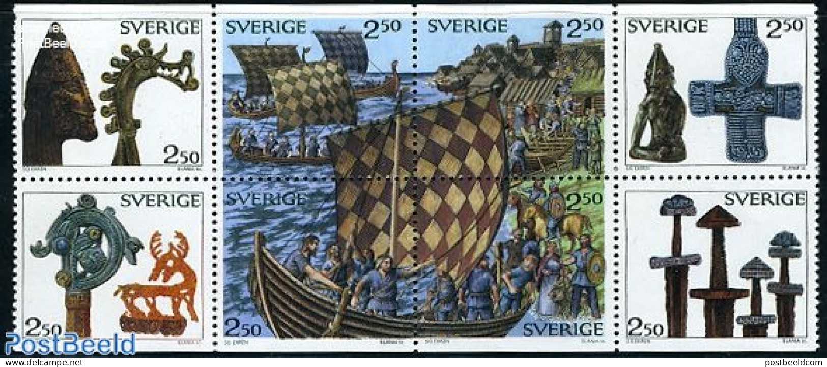 Sweden 1990 Vikings 8v [+++], Mint NH, Transport - Ships And Boats - Neufs