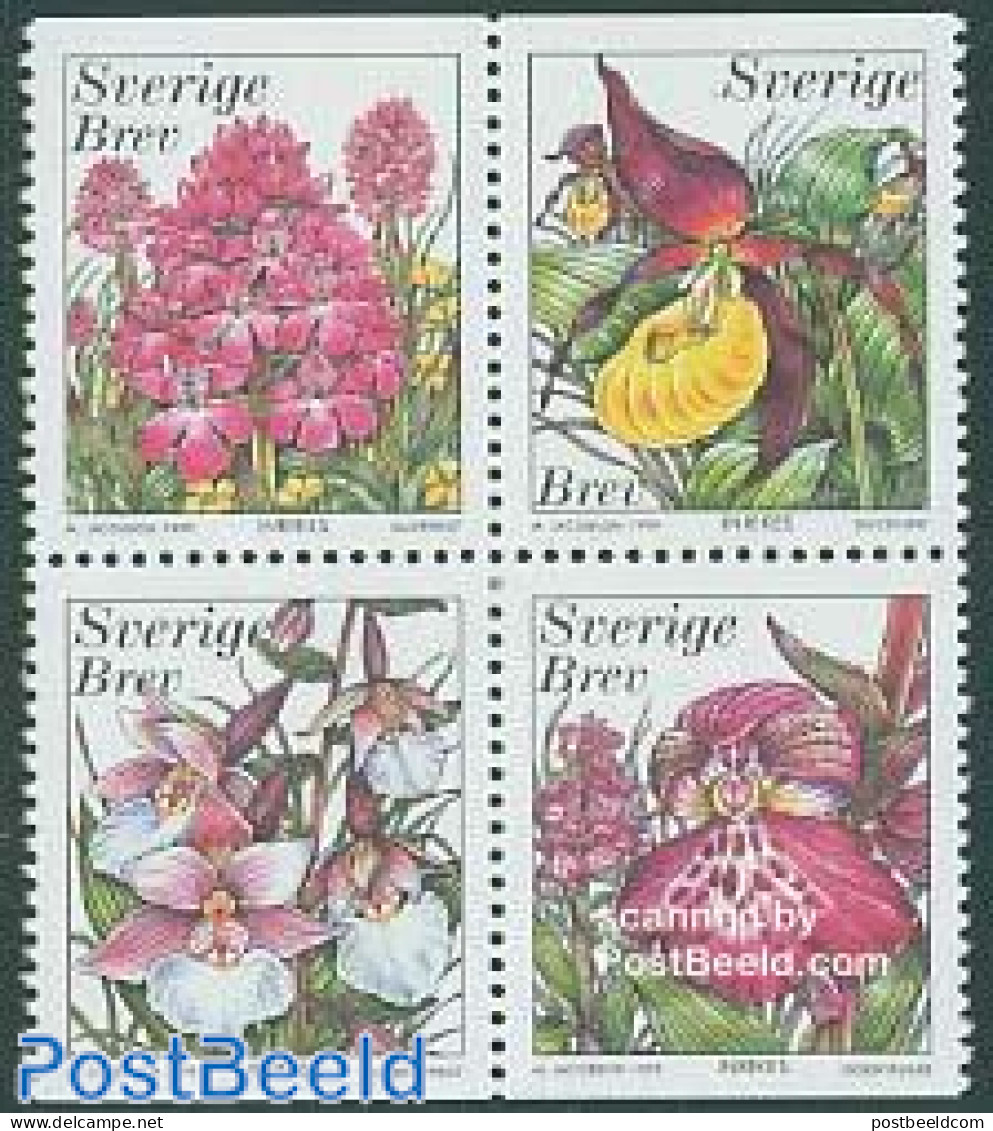 Sweden 1999 Orchids 4v [+], Mint NH, Nature - Flowers & Plants - Orchids - Neufs