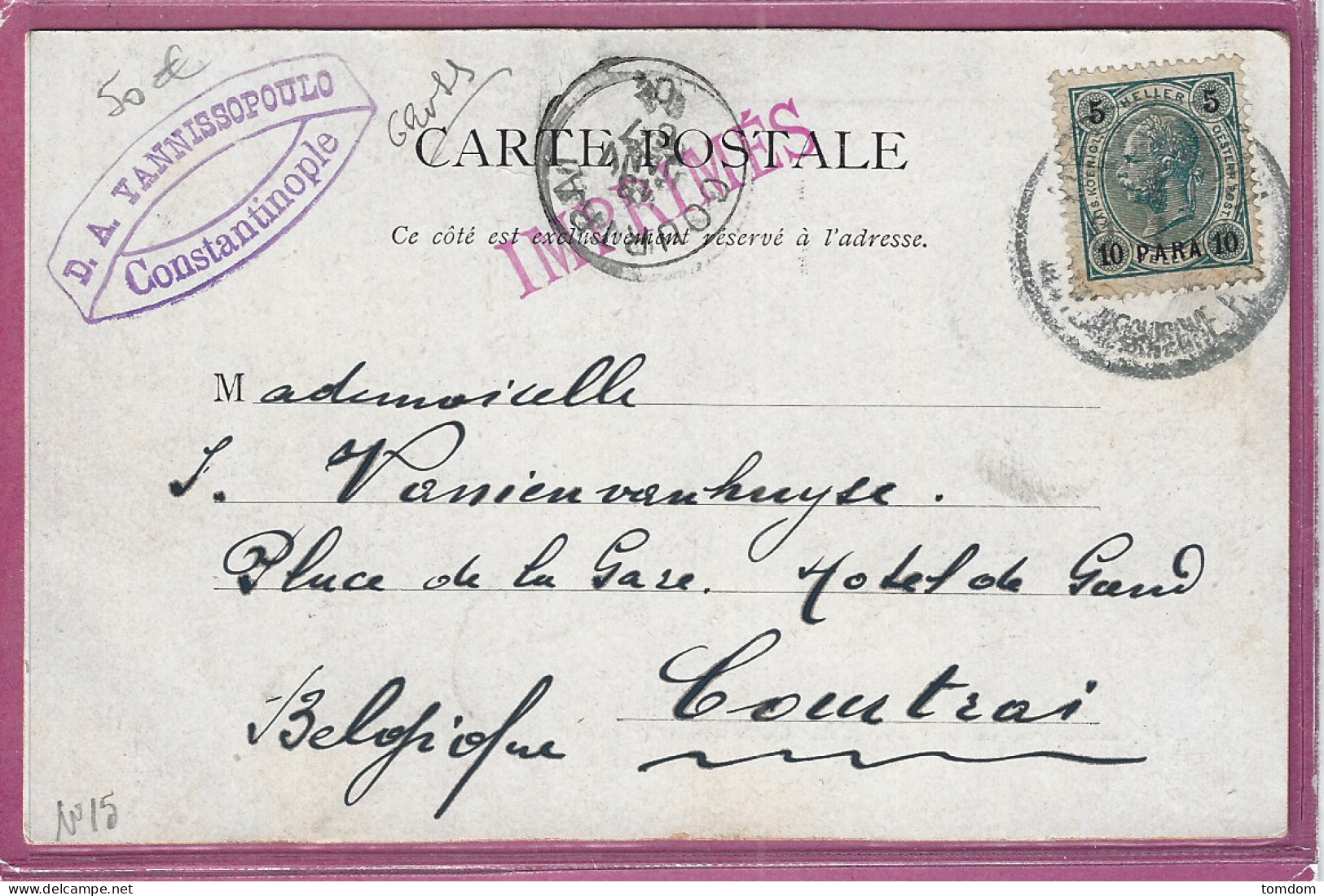 Turquie*** Souvenir De Constantinople - La Colonne Brulée Et Hamal Porte-Faix (Max Fruchtermann N°27A Voyagée ) - Turkije