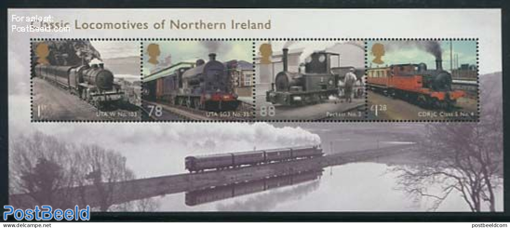Great Britain 2013 Classic Locomotives Of Northern Ireland S/s, Mint NH, Transport - Railways - Unused Stamps