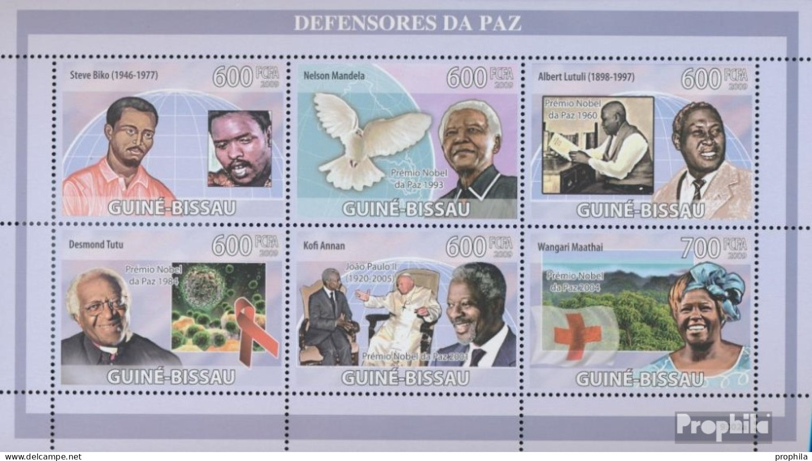 Guinea-Bissau 4265-4270 Kleinbogen (kompl. Ausgabe) Postfrisch 2009 Verteidiger Des Friedens - Guinée-Bissau