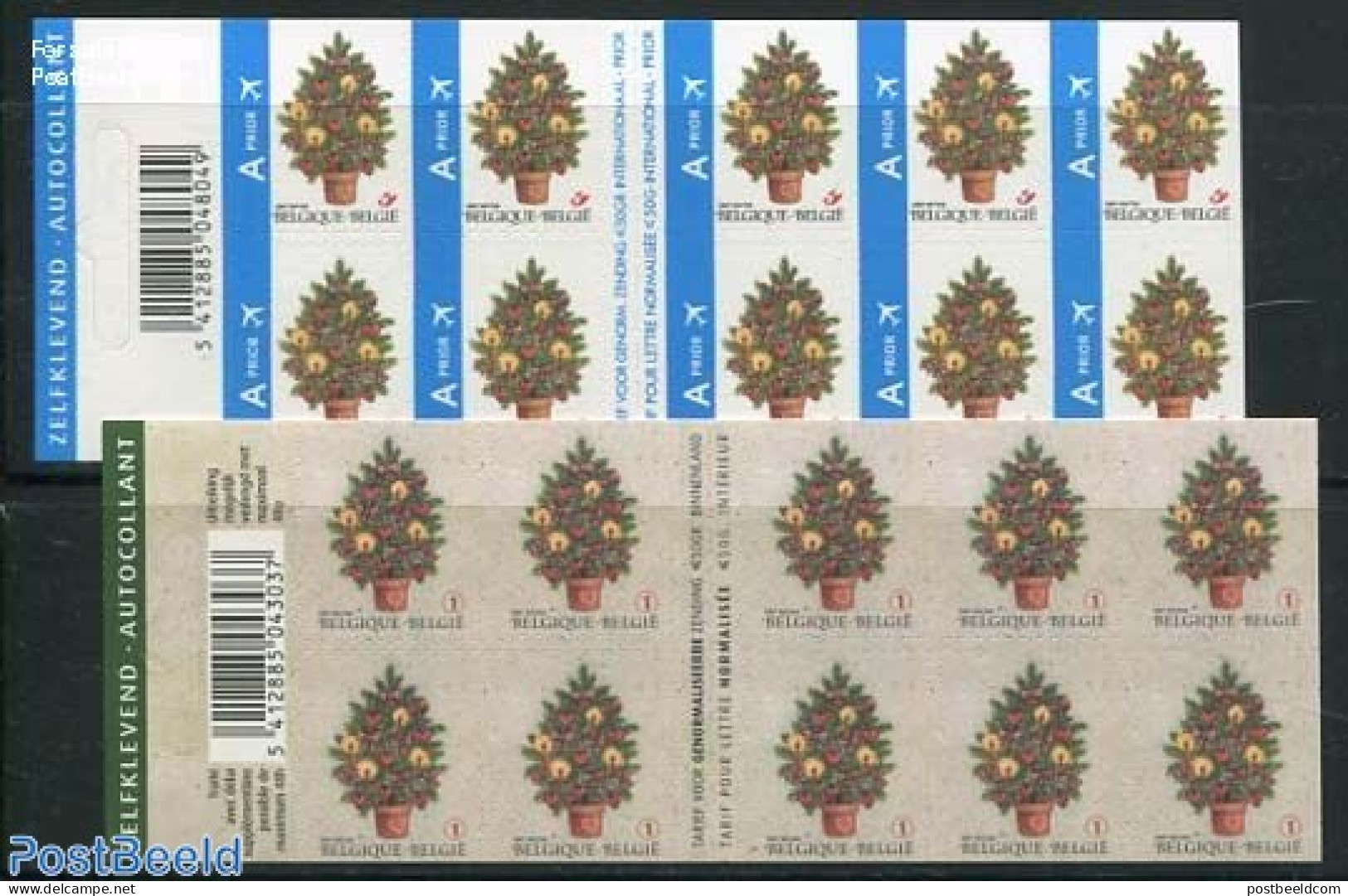 Belgium 2007 Christmas 2 Foil Sheets, Mint NH, Religion - Christmas - Stamp Booklets - Ongebruikt