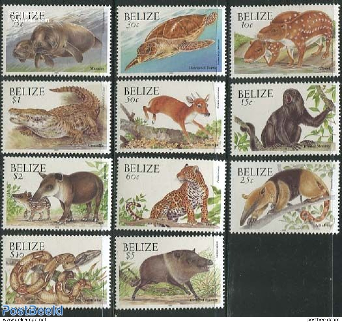 Belize/British Honduras 2003 Definitives 11v With Year 2003, Mint NH, Nature - Animals (others & Mixed) - Cat Family -.. - Honduras Britannique (...-1970)