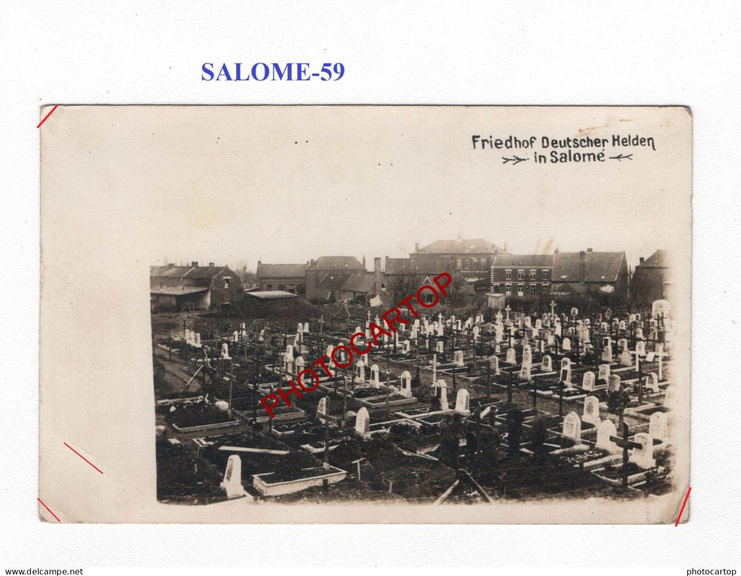 SALOME-59-Cimetiere-Tombes-CARTE PHOTO Allemande-GUERRE 14-18-1 WK-MILITARIA- - Soldatenfriedhöfen