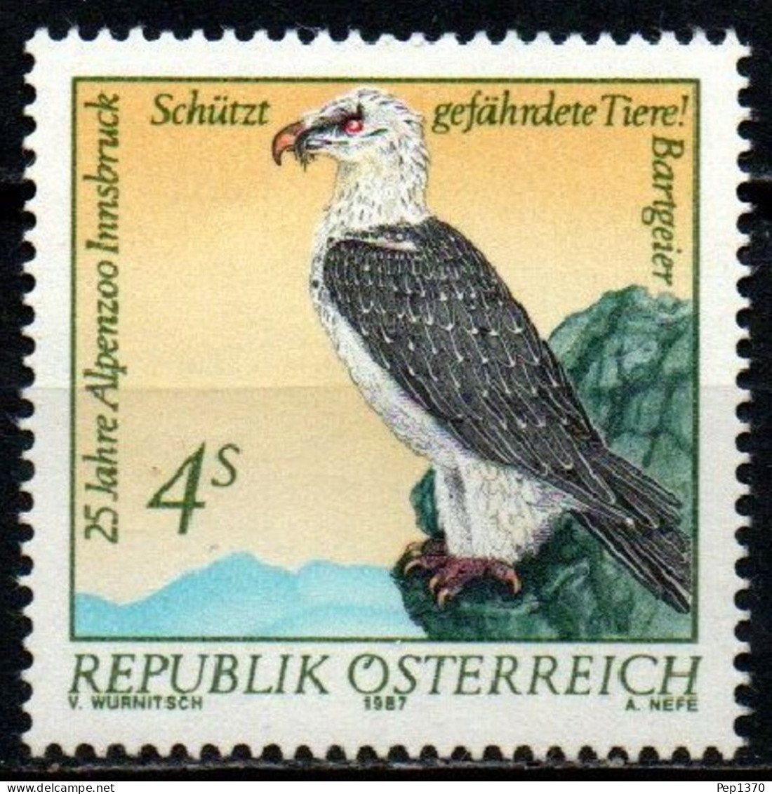 AUSTRIA 1987 - AVE DEL ZOO DE INNSBRUCK - YVERT 1730** - Unused Stamps