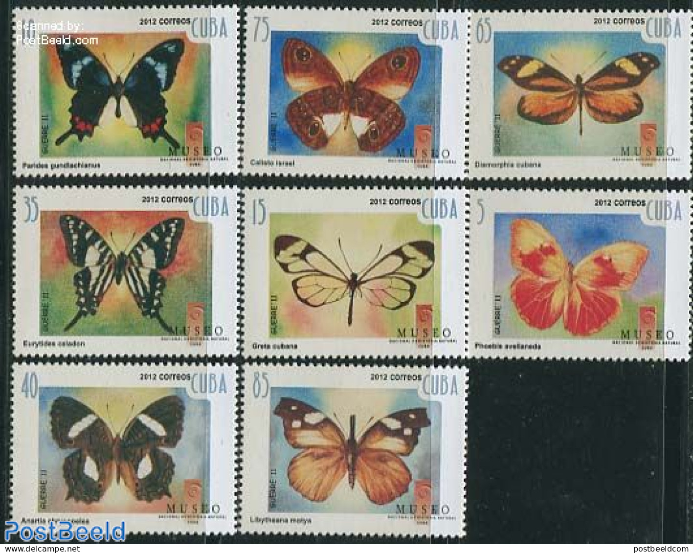 Cuba 2012 Butterflies 8v, Mint NH, Nature - Butterflies - Unused Stamps