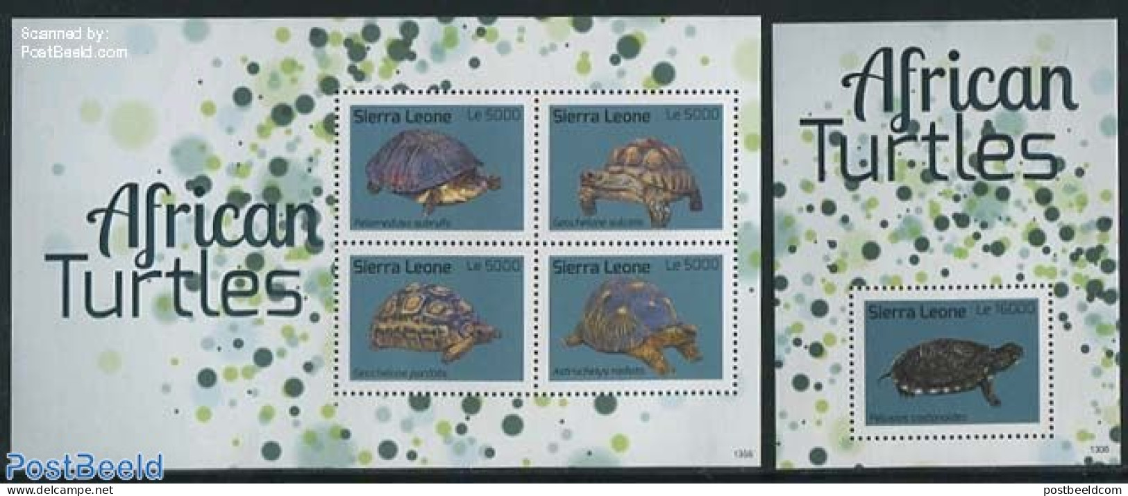 Sierra Leone 2013 African Turtles 2 S/s, Mint NH, Nature - Sonstige & Ohne Zuordnung