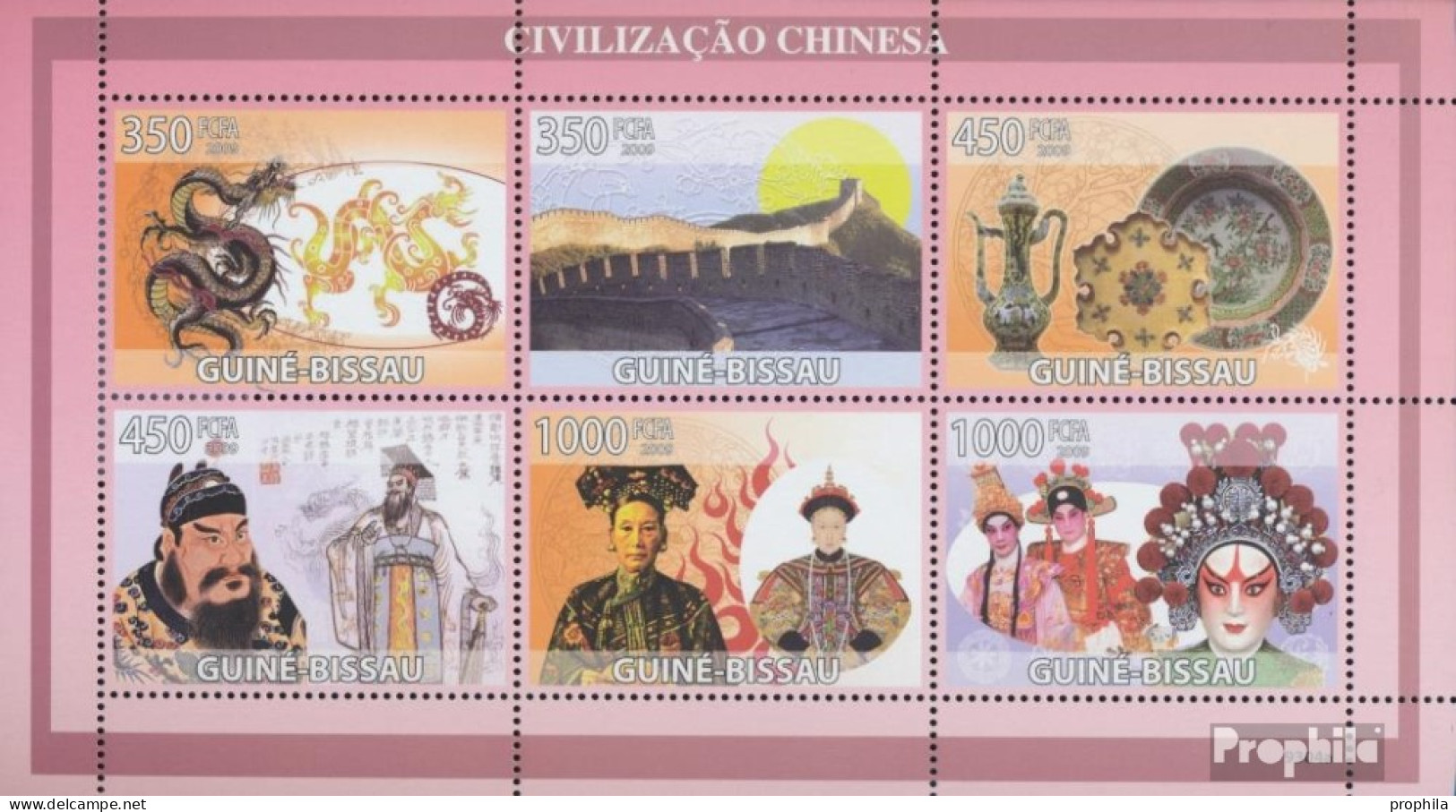 Guinea-Bissau 4210-4215 Kleinbogen (kompl. Ausgabe) Postfrisch 2009 Chinesische Kultur - Guinée-Bissau