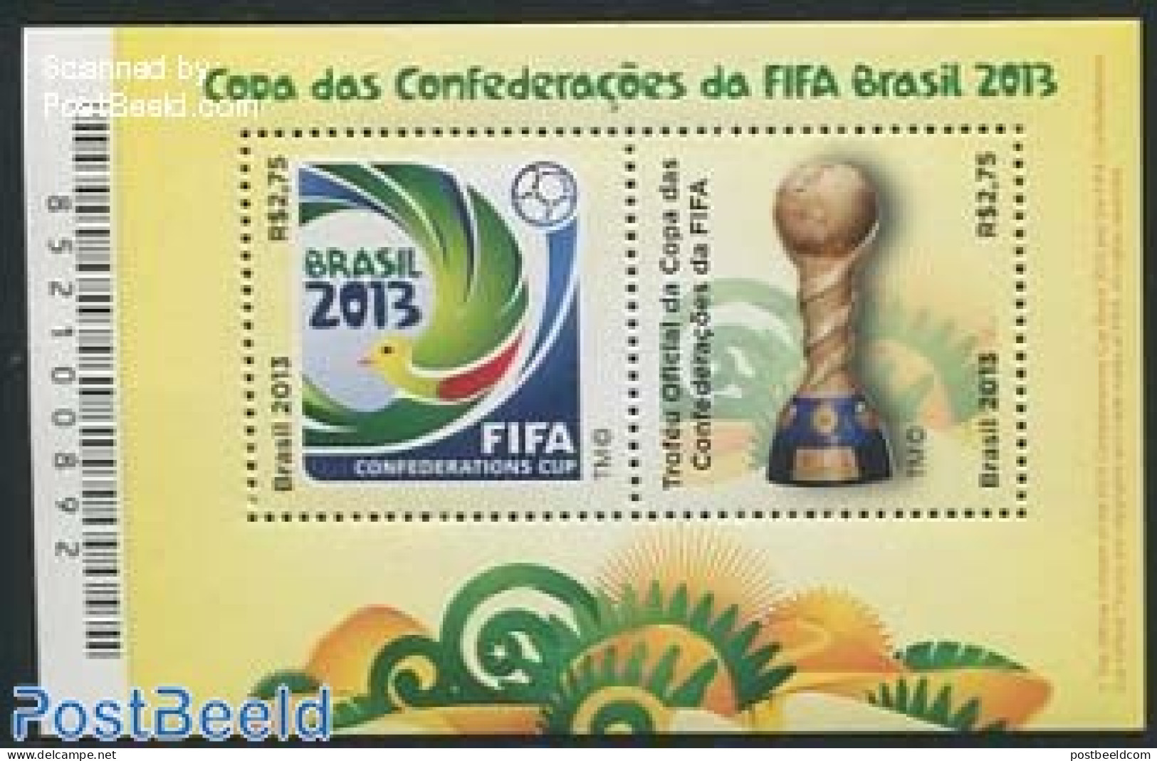 Brazil 2013 FIFA Confederation Cup S/s, Mint NH, Sport - Football - Unused Stamps