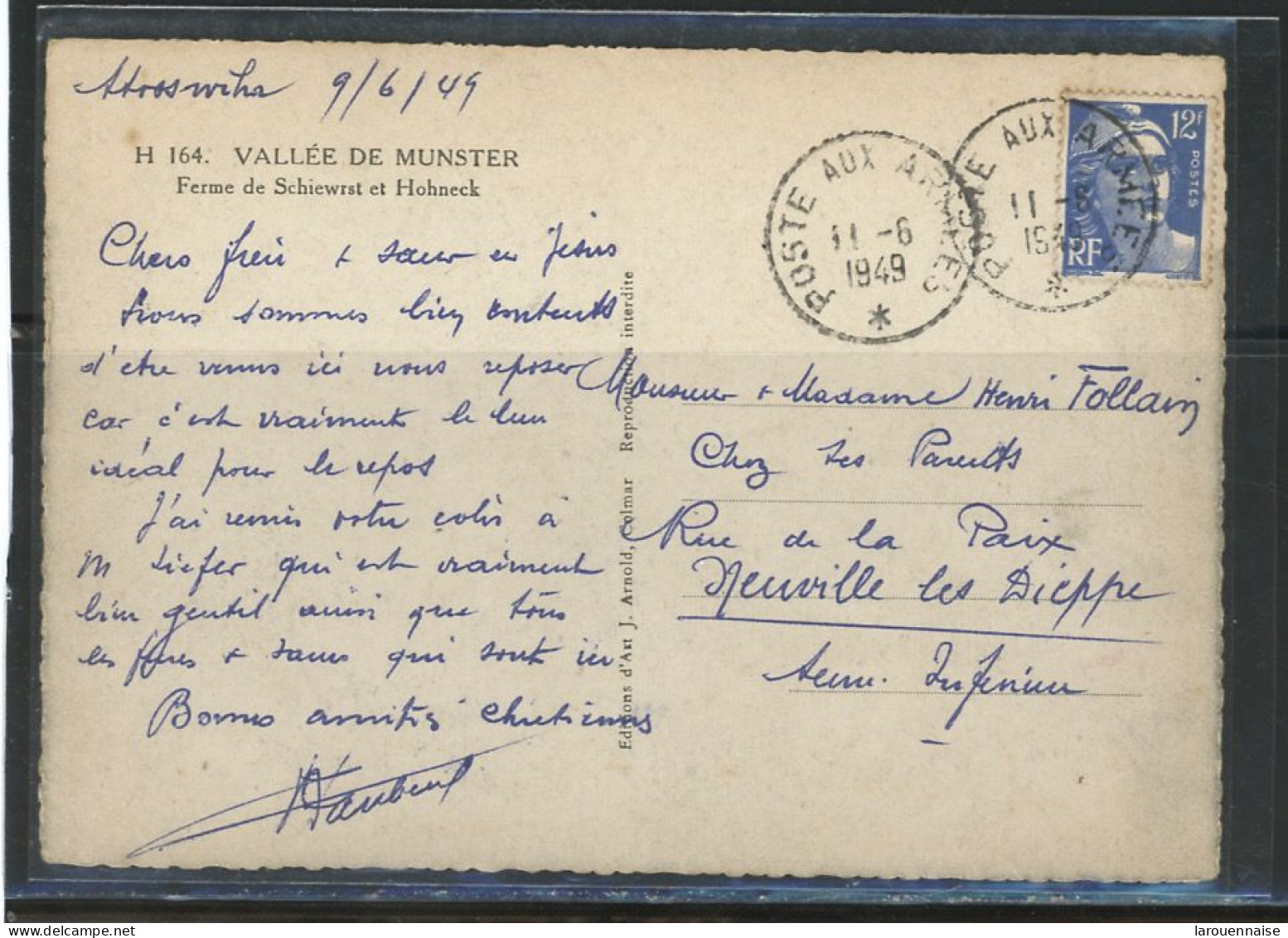 GANDON -OCCUPATION FRANÇAISE EN ALLEMAGNE N°812 / CPObl  -Cà D àPONT -POSTE AUX ARMÉES* DU 19-11-49  DELOSTE TYPE 1 - 1977-1981 Sabine De Gandon