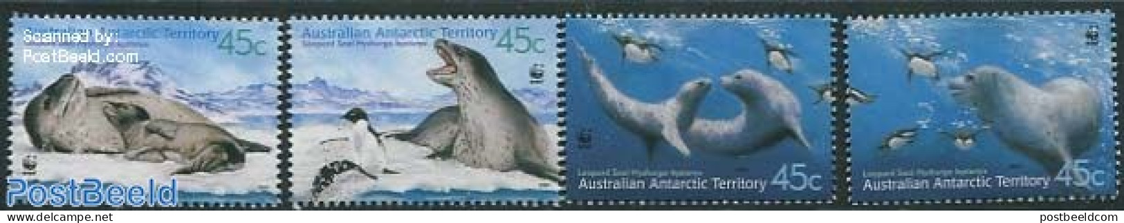 Australian Antarctic Territory 2001 WWF 4v, Mint NH, Nature - Penguins - Sea Mammals - World Wildlife Fund (WWF) - Andere & Zonder Classificatie