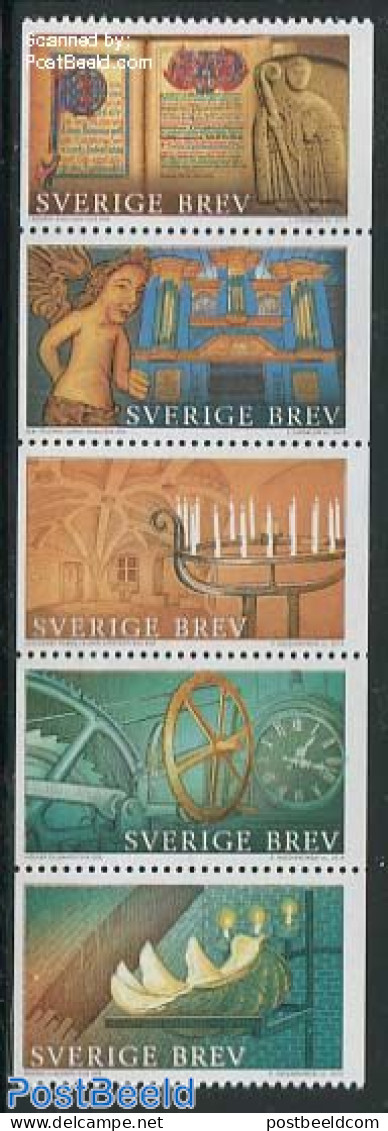 Sweden 2014 Religious Art 5v, Mint NH, Religion - Angels - Religion - Art - Books - Unused Stamps