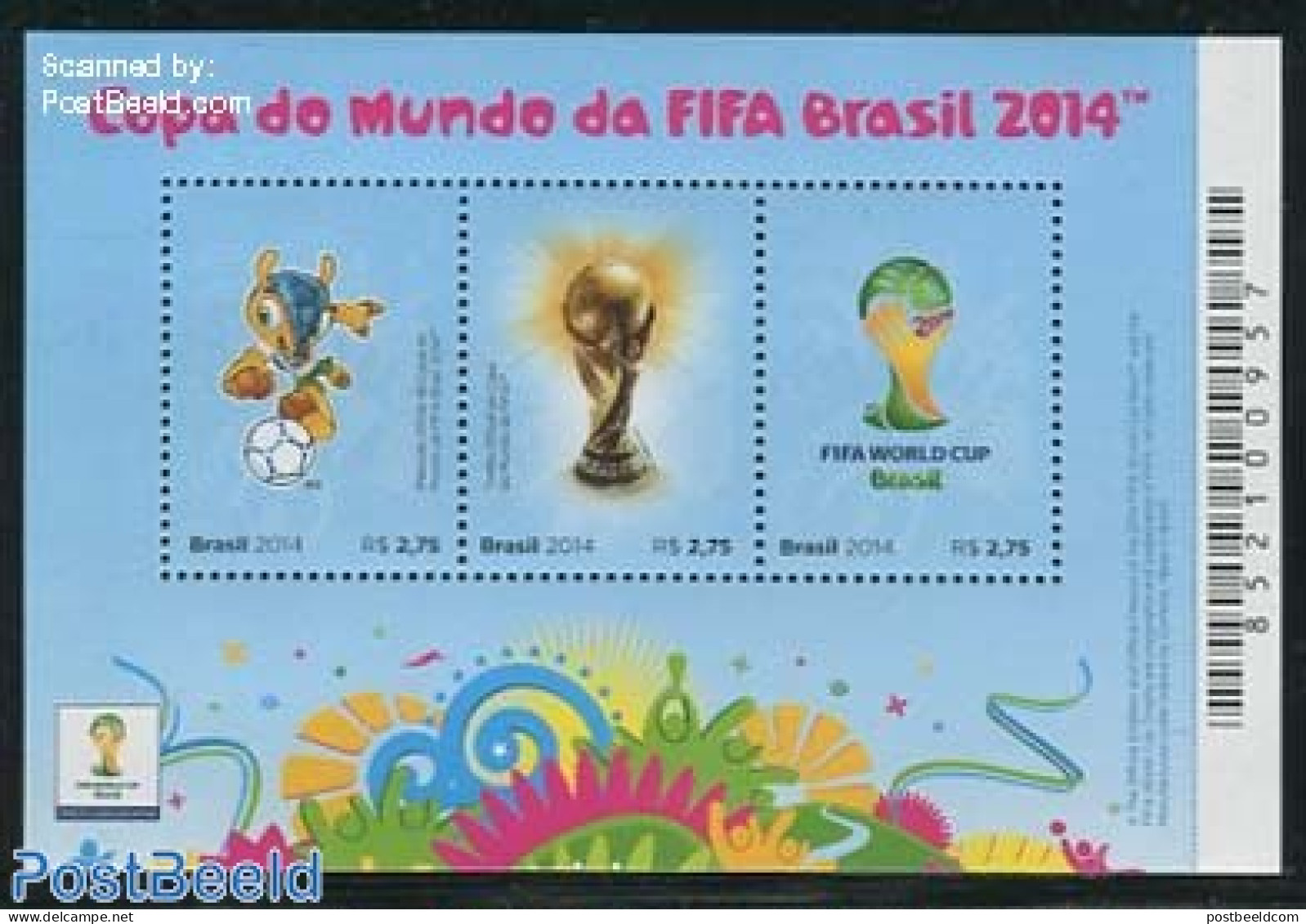 Brazil 2014 Worldcup Football S/s, Mint NH, Sport - Football - Unused Stamps