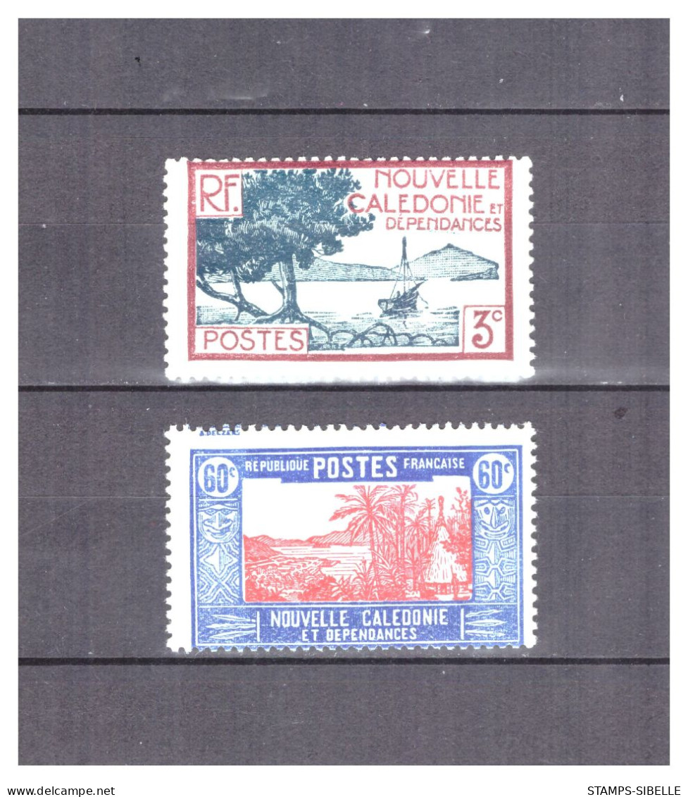 NOUVELLE  CALEDONIE   . N °  180 + 182  .   2    VALEURS  NEUVES     * . SUPERBE . - Unused Stamps