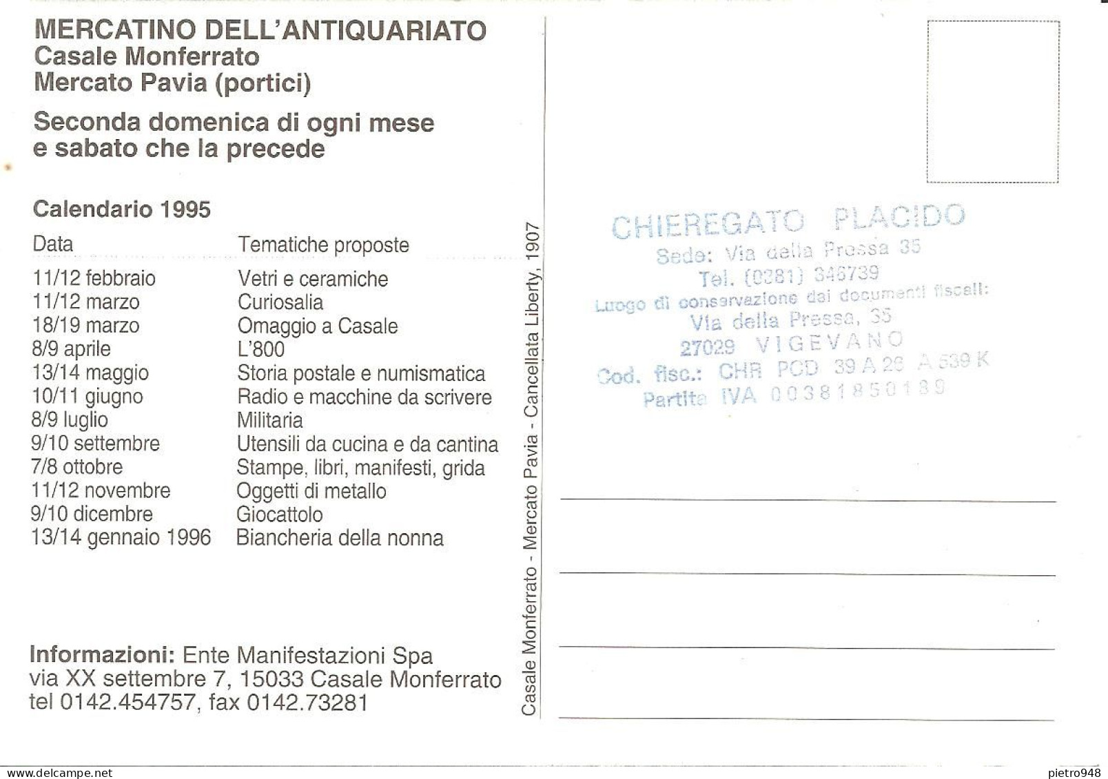 Casale Monferrato (Alessandria) Pubblicitaria "Mercatino Dell'Antiquariato" Calendario 1995 - Alessandria