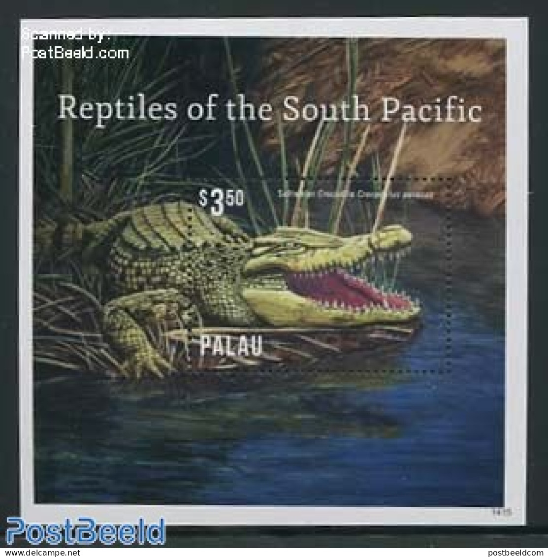 Palau 2014 Reptiles Of The South Pacific S/s, Crocodile, Mint NH, Nature - Crocodiles - Reptiles - Sonstige & Ohne Zuordnung