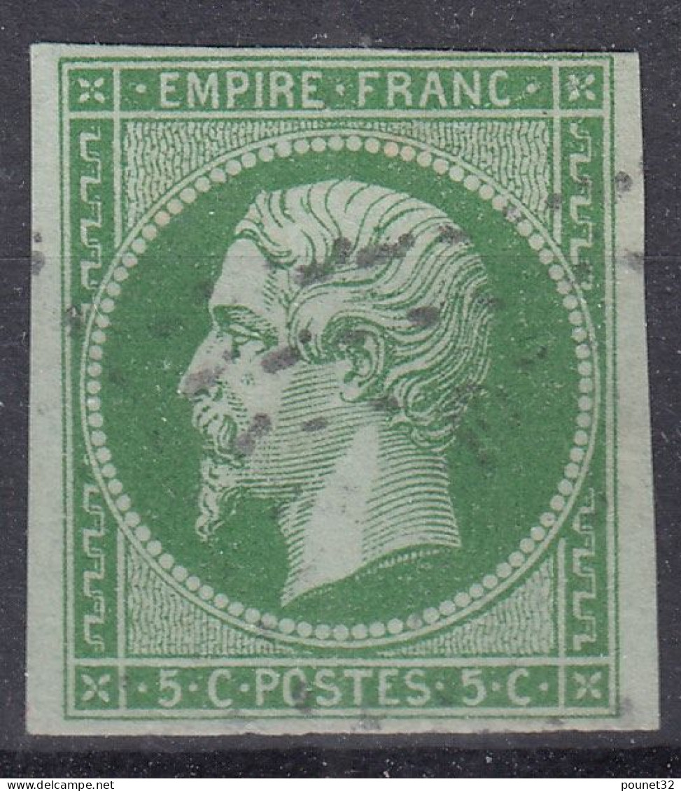 TIMBRE FRANCE EMPIRE NON DENTELE N° 12 OBLITERE - MARGES INTACTES - COTE 100 € - 1853-1860 Napoléon III.