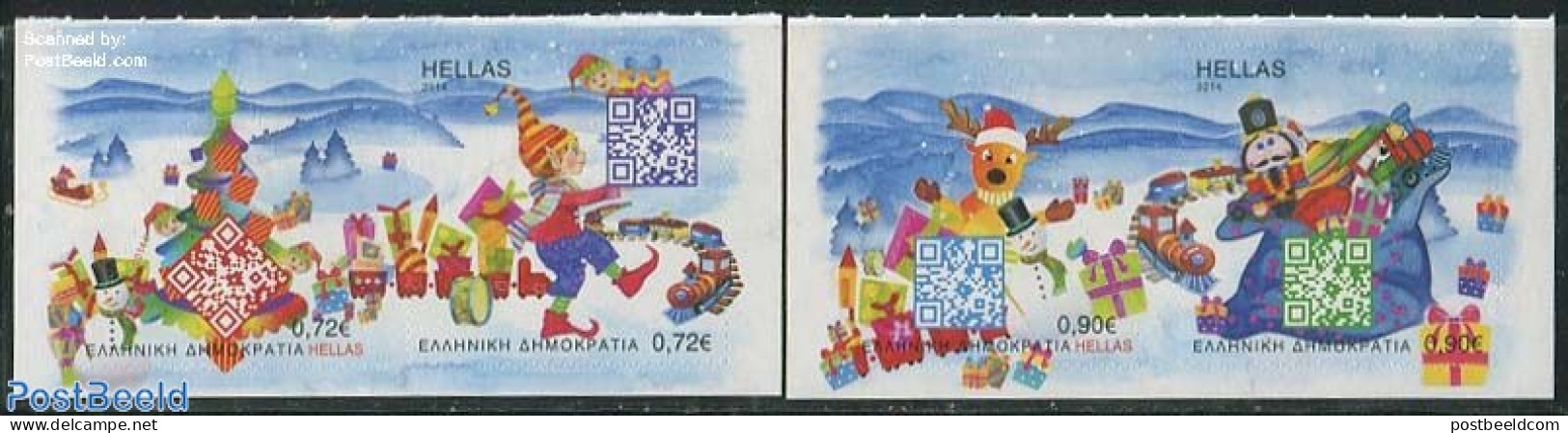 Greece 2014 Christmas 4v S-a, Mint NH, Religion - Christmas - Nuovi