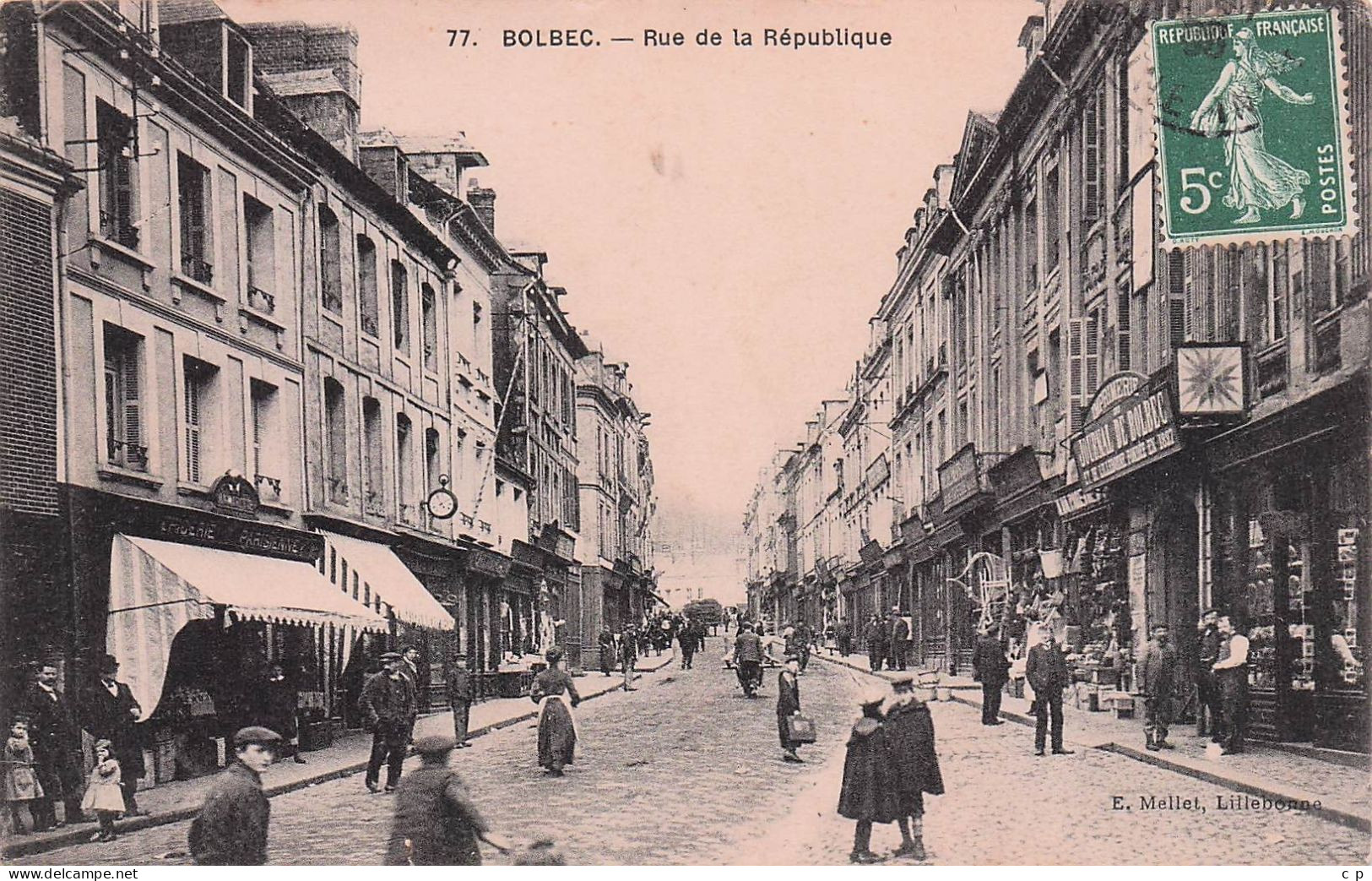 Bolbec  - Rue De La Republique -  CPA °J - Bolbec